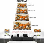 WAXWHELK Pumpkin Fall Canvas Wall Art, Pumpkin Sunflower Harvest Still Life Painting Pictures Rustic Farmhouse Autumn Thanksgiving Home Decor Artwork for Living Room Bedroom (24"x47") - Image 5