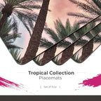 Pimpernel Palms Placemats, Set of 4 (15.7" x 11.7") – Cork-Backed Rectangles Featuring Botanical Artwork, Heat & Stain Resistant Lacquered Surface, Dining Mats & Decorative Protectors for Kitchen - Image 2