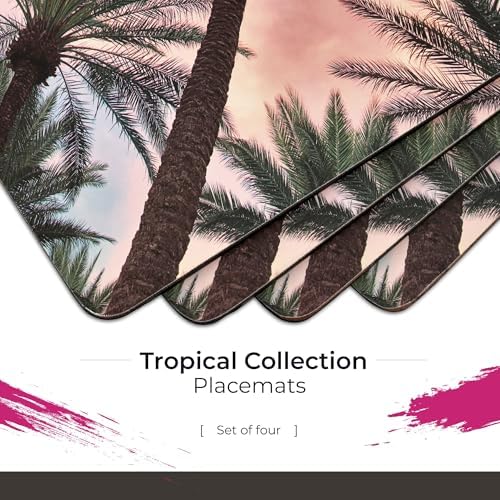 Pimpernel Palms Placemats, Set of 4 (15.7" x 11.7") – Cork-Backed Rectangles Featuring Botanical Artwork, Heat & Stain Resistant Lacquered Surface, Dining Mats & Decorative Protectors for Kitchen - Image 2