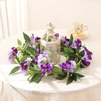 Floweroyal 4 Pack Artificial Flower Garlands 15.8FT Fake Impatiens Vines Silk Flowers Hanging Impatien Ivy for Wedding Arch Party Home Garden Wall Decor (Purple) - Image 3