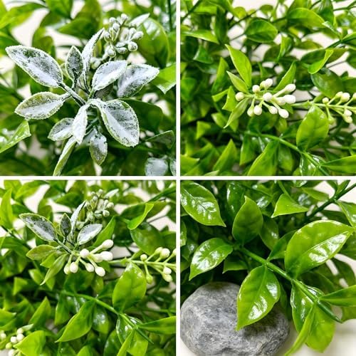 26 Inch Artificial Eucalyptus Wreath for Front Door - All Season Greenery Wreath with White Flowers, Farmhouse Spring Summer Fall Winter Decor, Indoor Outdoor Home Wall Porch Decoration - Image 5