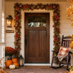 Grooy Fall Garland for Mantle, 6FT Pumpkin Maple Leaves Garland - Image 7