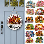 Interchangeable Door Sign, 12 In Wooden Welcome Sign for Front Door (3 Set * 12Pcs) by Unknown