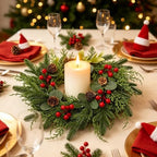 Thewe 12Pcs 12" Christmas Candle Wreaths for Kitchen Cabinet Table Decor - Image 4
