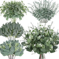 Palonu 150 Pcs 4 Kinds Mixed Artificial Eucalyptus Leaves Stems Bulk Fake Silver Dollar Eucalyptus Bundle Faux Plants Greenery for DIY Bouquets Floral Arrangement Wedding Engagement Party Decor by Palonu