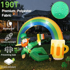 7FT St. Patrick’s Day Inflatable Leprechaun with Rainbow Beer Mug & Pot of Gold — Lucky Outdoor St. Paddy’s Day Yard Decoration with LEDs & Irish Flag Blow Up Ornament for Lawn Garden Party - Image 3
