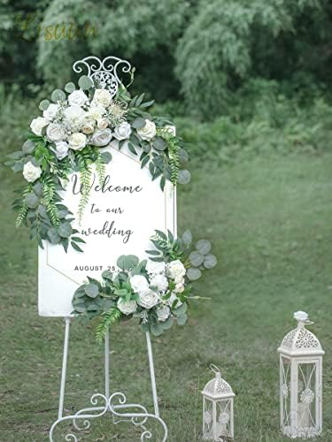 Lisuun Artificial Wedding Arch Flowers, 2 Large Floral Swags - Image 5