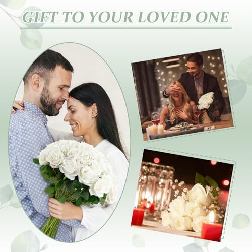 Cliselda 72pcs White Roses Artificial Silk Fake Flower Bulk for Home Decor - Image 4