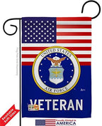US Air Force Veteran Garden Flag - 2pcs Pack Armed Forces USAF United State American Military Retire Official - House Decoration Banner Small Yard Gift Double-Sided Made in USA 13 X 18.5 - Image 2