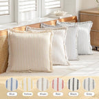 YEENAASY Throw Pillow Covers 18x18 Boho Striped Pillow Cases with Tassel - Image 5