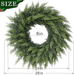 24" Lifelike Touch Artificial Cedar Wreath for Front Door Christmas Decor - Image 6