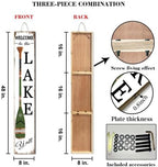 Welcome To The Lake Y'all Board 8x48inch Rustic Lake House Welcome Standing Sign for Front Door Porch, Farmhouse Oar Theme Vertical Yard Outdoor All Season Decorations - Image 4