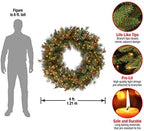 National Tree Company 48in Pre-Lit Wintry Pine Artificial Christmas Wreath - Image 3