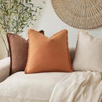 Foindtower Decorative Linen Fringe Throw Pillow Covers 20×20 Dusty Orange - Image 6