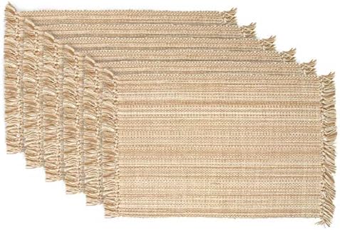 DII Variegated Tabletop Collection, Placemat Set3x19, Taupe, 6 Piece - Image 2