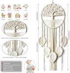 Large Tree of Life Dream Catchers, Macrame Wall Hanging Boho Handmade Woven Dream Catcher Macrame Wall Decor Art for Adults Boys Girls Bedroom Wedding Party Decor, Festival Blessing Gift（Light Beige） - Image 3