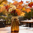 12 Pack Mason Jar Vases for Centerpieces, Amber Glass Flower Vase - Image 4