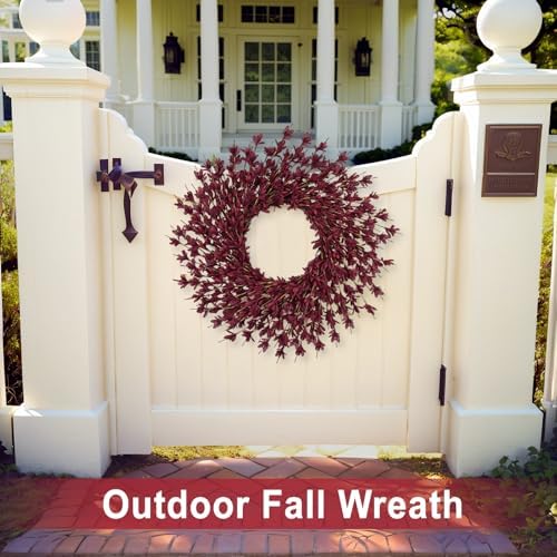 26 Inch Realistic Full Fall Wreaths for Front Door Outside Autumn Wreath - Image 5