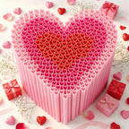 Zopeal 360 Pcs Heart Shaped Straws, Red, Rose Red, Pink by Zopeal