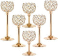 Crystal Candle Holders 2 Set of 6 - Gold Vintage Hollow Ball Candle Stand for Table Centerpiece, Crystal Metal Tealight Candlestick for Wedding, Dining Room Decor by Unknown