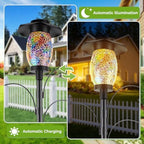 4-Hook Solar Shepherds Hooks for Outdoors,80In Bird Feeder Pole with 5 Prongs Base|Flag Holder|Solar Lights,Heavy Duty Garden Stand Hooks for Hanging Plant Baskets,Wind Chimes,Lanterns - Image 5