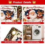 7x16FT Merry Chrismas Garage Door Banner Gingerbread Deer Snowman Santa Claus Winter Garage Door Cover Decoration for Chrismas Outdoor Decoration - Image 3