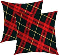 Batmerry Red Abstract Black Celtic Plaid Throw Pillow Covers, Retro Green Scottish Plaid Tartan Decorative Pillow Covers Digital Printing Blended for Couch Bed Invisible Zipper 26X26 in(Set of 2) by Batmerry