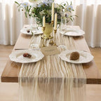 6Pcs Beige Cheesecloth Table Runner 120 Inches for Party Home Decorations - Image 4