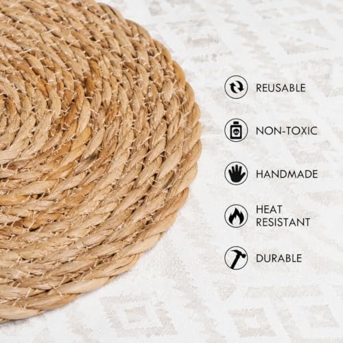 20 Pack Round Woven Placemats, 11.8 Inch Boho Table Mats - Image 2