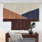 Jakalin Macrame Wall Decor Geometric Dip Dyed Tapestry Home Decor 57"x39" - Image 4