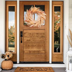 DecorbyHannah 24'' Neutral Fall Pampas Wreath with Lights for Front Door - Image 2