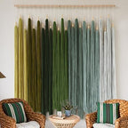 Macrame Wall Hanging Large Geometric Handmade Beaded Tassel Decor 39"W*45"L - Image 4