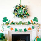idyllic Irish Festival Aloe Green 22 Inch St Patricks Day Wreath, Four Leaf Clover Wood Sign with Green White Bow, Shamrock Decorations for Front Door Window Indoor Outdoor Holiday Decor - Image 4