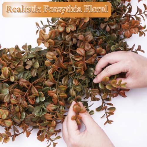 26 Inch Fall Wreath for Front Door, Artificial Boxwood Thanksgiving Decor - Image 3