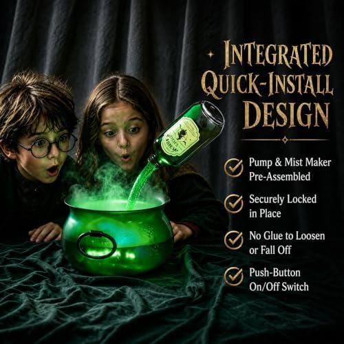 Translucent Witch Cauldron Magic Floating Potion Bottles & Mist Maker - Image 4