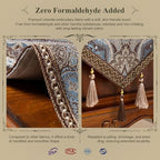 Elaborate Embroidery Table Runner with Silver Threads, Luxury Jacquard Coffee Floral Table Runners Vintage Home Decor – 72 Inches Oilproof for Rustic Sideboard Dining Tables Kitchen Banquet - Image 4