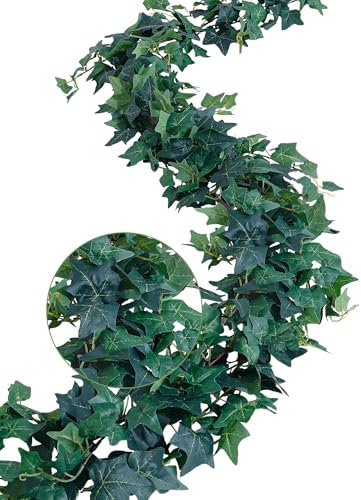 ucky Green Ivy Vines Total 24FT 4 Pack Artificial Plant Silk Fake for Wall Hanging Decor Greenery Ceiling Decor Home Decor Outdoor Decor Wedding Decoration Vines Aesthetic Room Decor （Green） by ucky