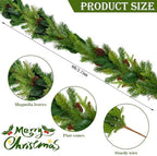 Giegxin 9 ft Magnolia Leaf Garland with Pinecone Christmas Greenery - Image 2