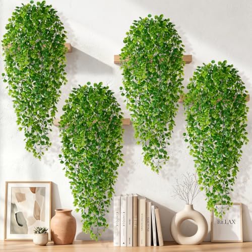 8Pcs Fake Hanging Plants, 32" Artificial Plants Eucalyptus Greenery Vines by Yastouay