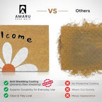 Coir Welcome Mat, Non-Slip, Welcome Daisy, 24 x 36 in - Image 3