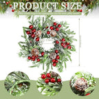 24 Pcs Christmas Candle Ring Wreath Small Kitchen Cabinet Table Decor - Image 3