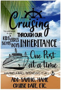 Personalized Custom Cruising Through Our Kids/sons/Girls/Boys Inheritance Magnetic Door Sign Banner, Large Ship Door Decoration for Stateroom, Vacation, Birthday, Anniversary, Holiday by KristaCustomCreations