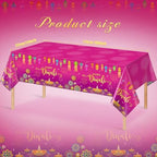 12 Pack Happy Diwali Disposable Tablecloth for Rectangle Tables 54×108 Inch - Image 2