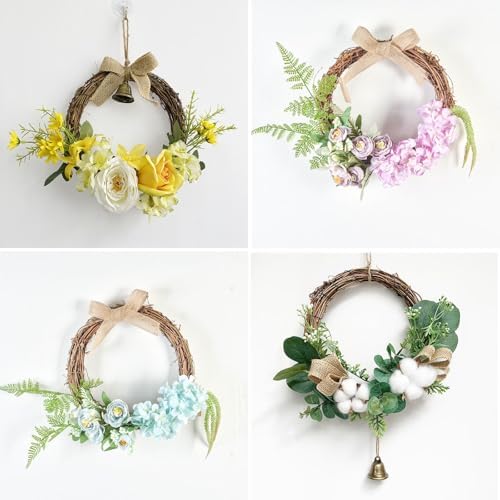 16Inch Grapevine Wreath, 4pcs Rattan Branch Plaim Wreath for Crafts - Image 6