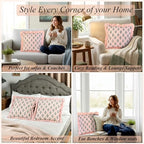 Ridhi Salmon Blossom Floral Block Print Throw Pillow Covers 18x18 Inch - Image 5