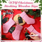Zubebe 12 Pcs Christmas Mini Stockings Knitted Stocking, Pink - Image 5