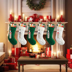 Personalized Christmas Stockings - 18 Inches Hanging Stockings with DIY Snowman Name Tags, 7 Pack Large Size Knitted Stockings for Mantels, Christmas Tree Family Holiday Decor - Image 3