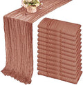 35x72 Inch Dusty Blush Cheesecloth Table Runner Boho Wedding Party Decor by Fivenl