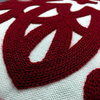 Alysheer Boho Embroidered Throw Pillow Cover 18"x 18" Set of 2, Burgundy‌ - Image 2