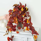 Factory Direct Craft Vibrant Grape Leaf Cascading Artificial Ivy Vine Bush Greenery - Indoor/Outdoor Tuscany Vineyard Winery Hanging Grape Leaves Plant for Home Porch or Patio Decor (39" L) - Image 4